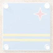 愛国的なアルバ国旗 ガラスコースター (裏面)