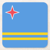 愛国的なアルバ国旗 スクエアペーパーコースター (正面)