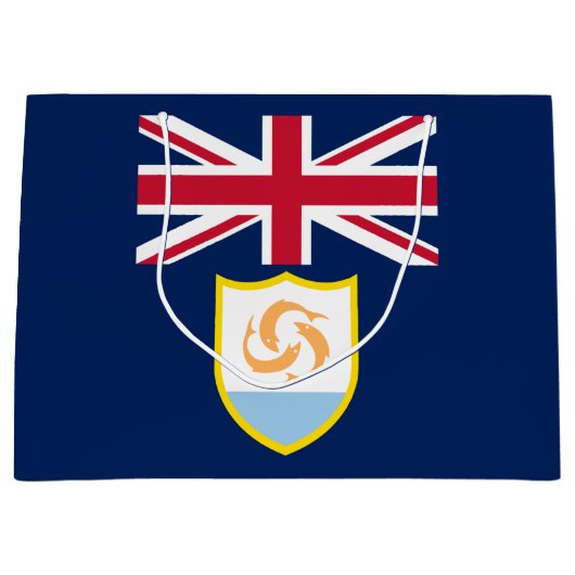 愛国的なアンギラ国旗の大抱き枕 ラージペーパーバッグ (正面)