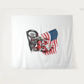 愛国的なアンクルサムバイク タペストリー (正面(横))