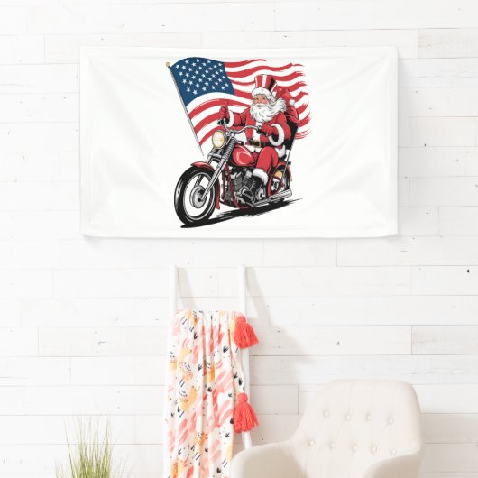 愛国的なアンクルサムバイク 横断幕 (インサイチュ)