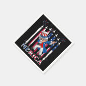愛国的なアンクルサム・ダビング7月4日 スタンダードカクテルナプキン (角)