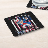 愛国的なアンクルサム・ダビング7月4日 ペーパーコースター (アングル)