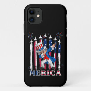 愛国的なアンクルサム・ダビング7月4日 iPhone 11 ケース