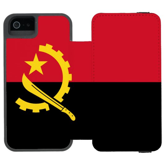 愛国的なアンゴラの国旗 INCIPIO iPhoneウォレットケース (フォリオ Open)