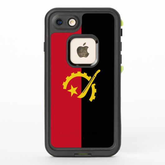愛国的なアンゴラの旗 LifeProof iPhoneケース (裏面)
