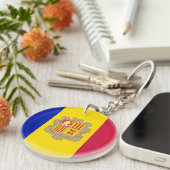 愛国的なアンドラの国旗 キーホルダー (正面右)