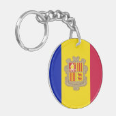 愛国的なアンドラの国旗 キーホルダー (正面左)
