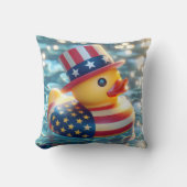 愛国的なイエローゴムアヒル クッション (正面)