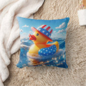 愛国的なイエローゴムアヒル クッション (ブランケット)