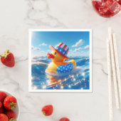 愛国的なイエローゴムアヒル スタンダードカクテルナプキン (インサイチュ)