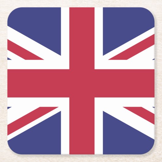 愛国的なイギリスの旗 スクエアペーパーコースター (正面)