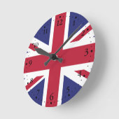 愛国的なイギリスの旗 ラウンド壁時計 (傾斜)