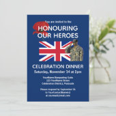 愛国的なイギリス国旗付き退役軍人ディナー 招待状 (スタンド正面)