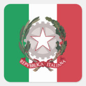 愛国的なイタイタリアンリア&国旗,休日/スポーツ スクエアシール (正面)