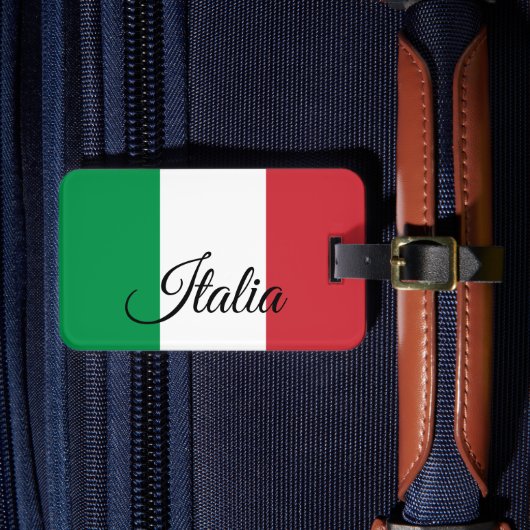 愛国的なイタリアの荷物タグイタリアン、国旗 ラゲッジタグ (正面インサイチュ4)