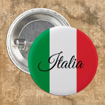 愛国的なイタリアイタリアンボタン、国旗の旅行/スポーツ 缶バッジ<br><div class="desc">ボタン：愛国的なイタリアイタリアン&フラグ – 私の国、旅行、休日、国民の愛国者/スポーツファンを愛する</div>