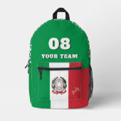 愛国的なイタリア、チームバッグ、名前、イタリアン国旗 プリントバックパック (正面)