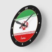 愛国的なイラン国旗、イラントレンディーホーム/デザイン ラウンド壁時計 (傾斜)