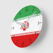 愛国的なイラン国旗 ラウンド壁時計 (傾斜)