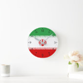 愛国的なイラン国旗 ラウンド壁時計 (ホーム)