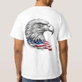 愛国的なインクの鷲 アメリカ国旗 - アート Tシャツ (裏面)