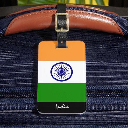 愛国的なインドの荷物タグ、インディアン国旗 ラゲッジタグ (正面インサイチュ2)