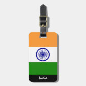 愛国的なインドの荷物タグ、インディアン国旗 ラゲッジタグ (正面縦)