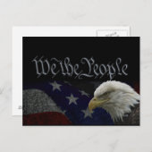愛国的なイーグルと国旗 ポストカード (正面/裏面)