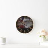 愛国的なイーグルと国旗 ラウンド壁時計 (ホーム)