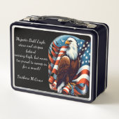 愛国的なイーグルの饗宴：軽食のために急騰 メタルランチボックス (裏面)