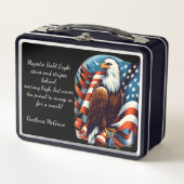 愛国的なイーグルの饗宴：軽食のために急騰 メタルランチボックス (正面)