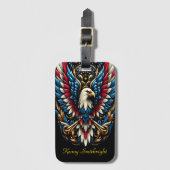 愛国的なイーグルの高騰 ラゲッジタグ (正面縦)