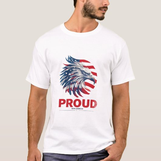 愛国的なイーグルアメリカ国旗ギフトのアイデア Tシャツ (正面)