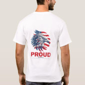 愛国的なイーグルアメリカ国旗ギフトのアイデア Tシャツ (裏面)