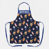 愛国的なイーグルホットドッグバーガーファイヤークラッカー・デザイン エプロン (正面)