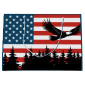 愛国的なイーグル旗パーティー ラージペーパーバッグ (正面)