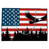 愛国的なイーグル旗パーティー ラージペーパーバッグ (裏面)