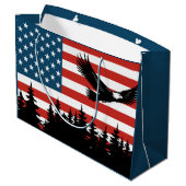 愛国的なイーグル旗パーティー ラージペーパーバッグ (裏面アングル)