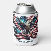 愛国的なイーグル米国の国旗7月4日 缶クーラー (缶裏面)