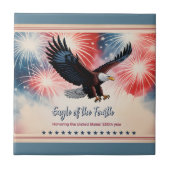 愛国的なイーグル花火 1776–2026 アメリカの思い出の品 タイル (正面)