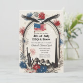 愛国的なイーグル花火 7月4日 BBQ & Brew  招待状 (スタンド正面)