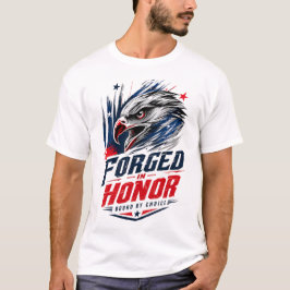 愛国的なイーグル・オナー・グラフィックTシャツ Tシャツ