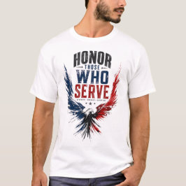 愛国的なイーグル ホノア・ゾース・サーブ Tシャツ