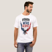 愛国的なイーグル ホノア・ゾース・サーブ Tシャツ (正面フル)