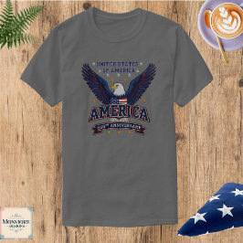愛国的なイーグルTシャツ アメリカ250周年記念Tシャツ Tシャツ