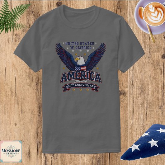 愛国的なイーグルTシャツ アメリカ250周年記念Tシャツ Tシャツ