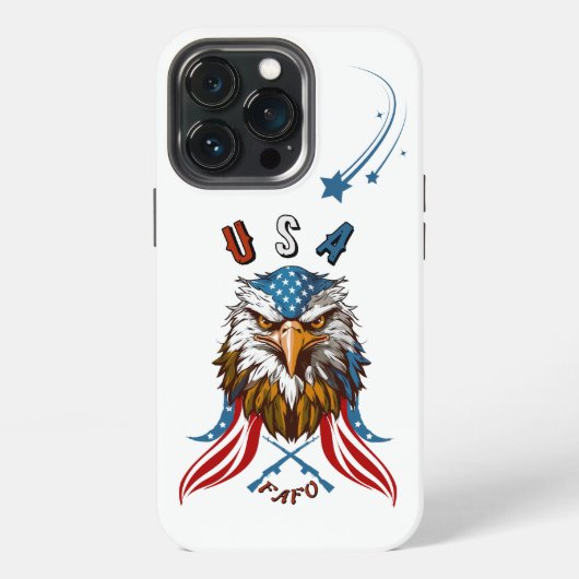 愛国的なイーグルUSA FAFO iPhoneケース (裏面)