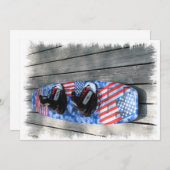 愛国的なウェイクボードの招待状 招待状 (正面/裏面)