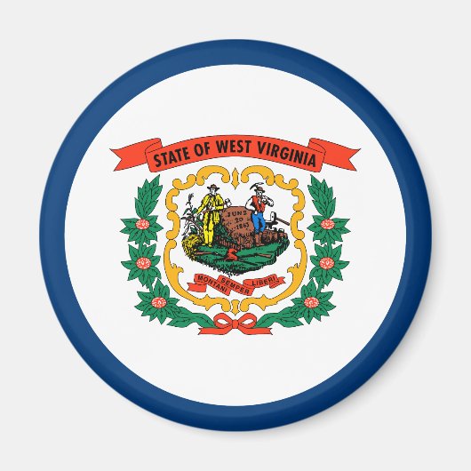 愛国的なウェストバージニア州旗 マグネット (正面)